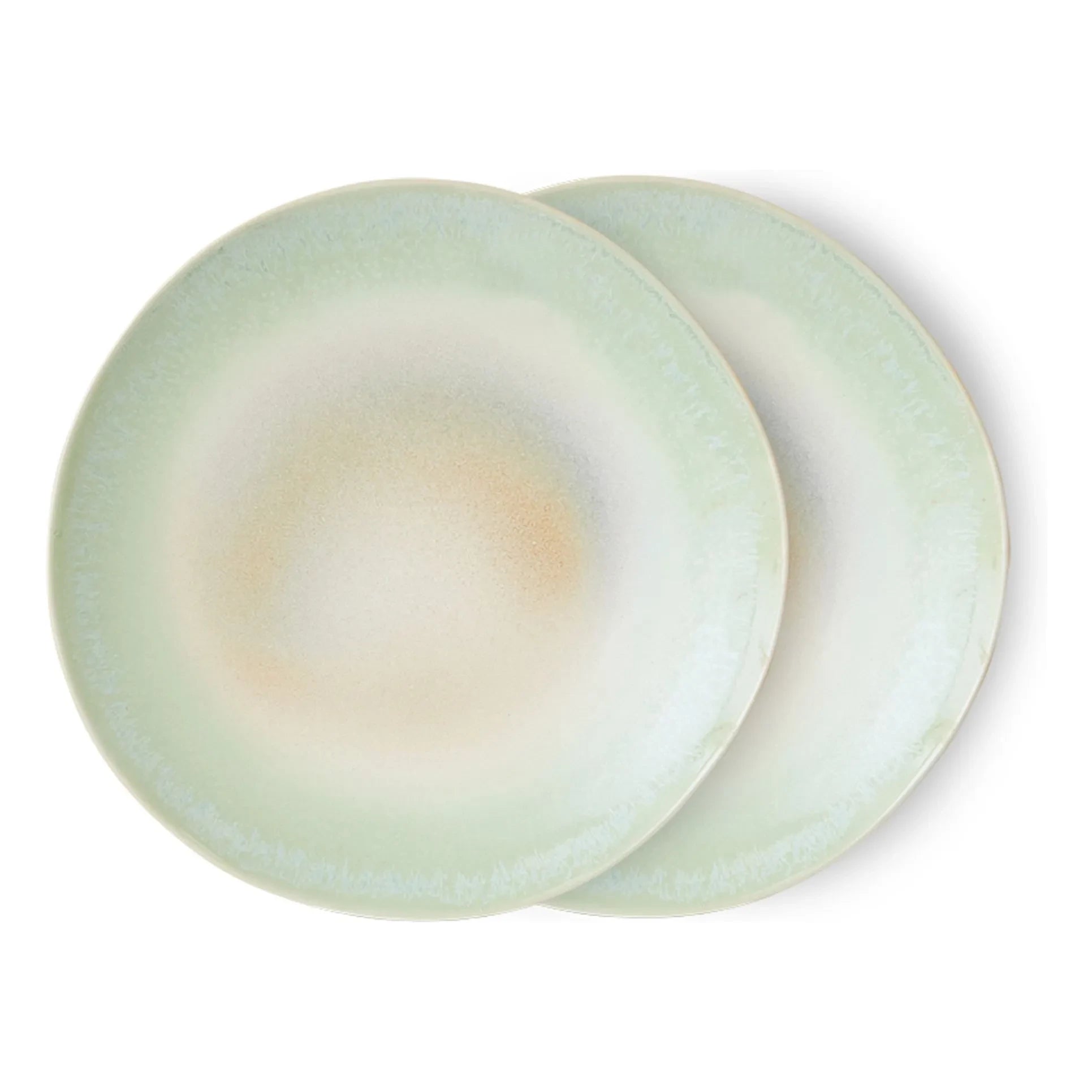 HKliving - Steingut-Keramikteller - 2er Set | Eisblau