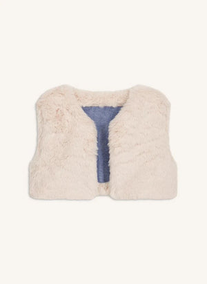 Louise Misha - Gilet in pelliccia sintetica in cotone biologico Librana | Blu