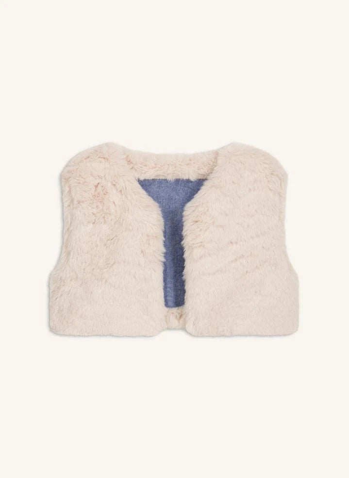 Louise Misha - Gilet in pelliccia sintetica in cotone biologico Librana | Blu
