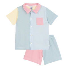 Petit Bateau - Millerais Renk Bloklu Kısa Pijama | Mavi