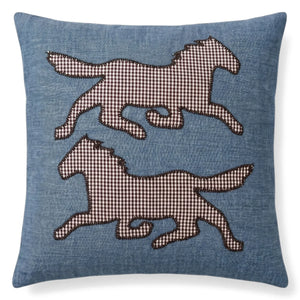 Editions Aimable - Hector Horse Pillow | Blue Chambray