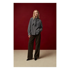 BELLEPIECE - Tom Cotton Poplin Bluse | Steel