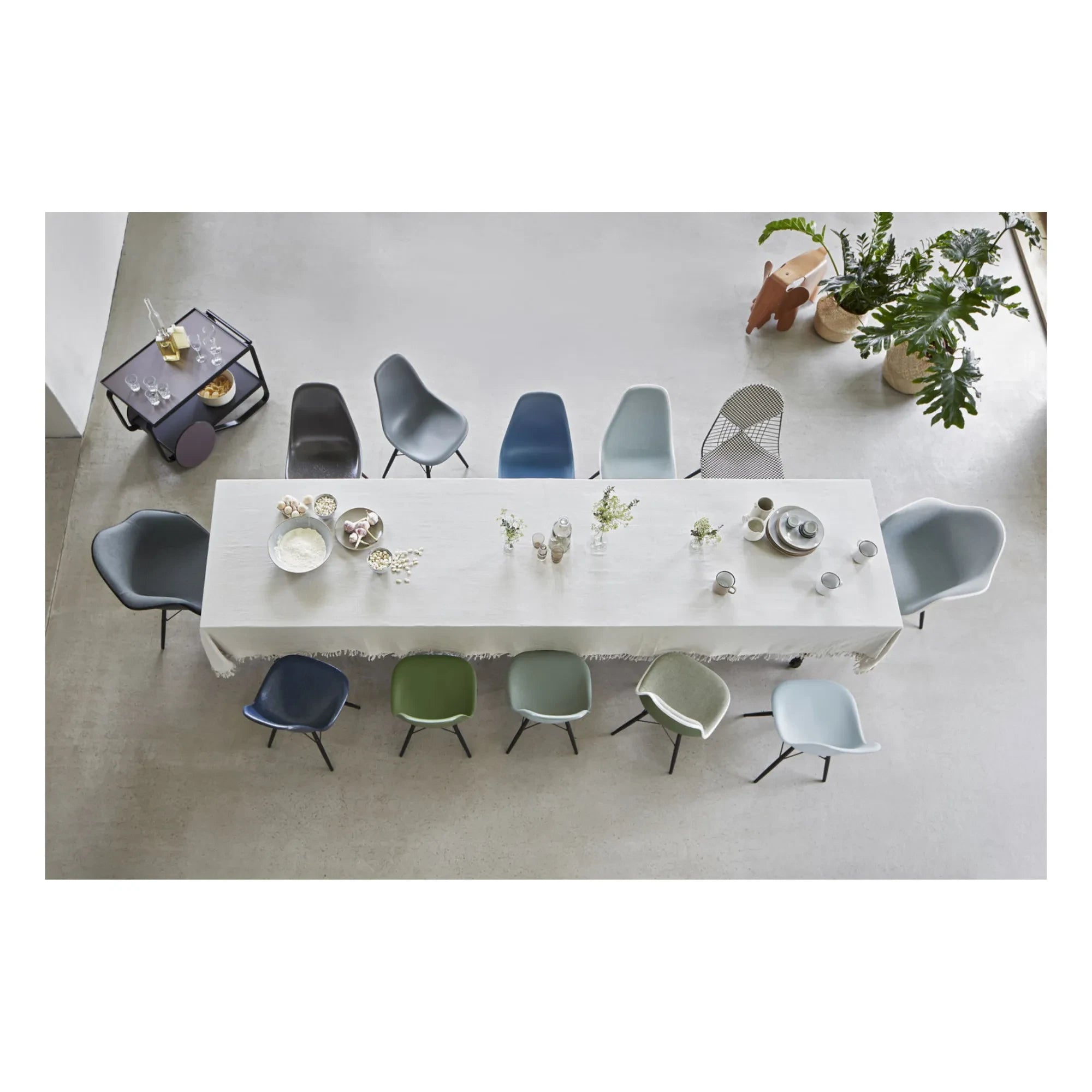 Vitra - DSW Plastic Chair - Maple Base - Charles & Ray Eames | Bluish Gray