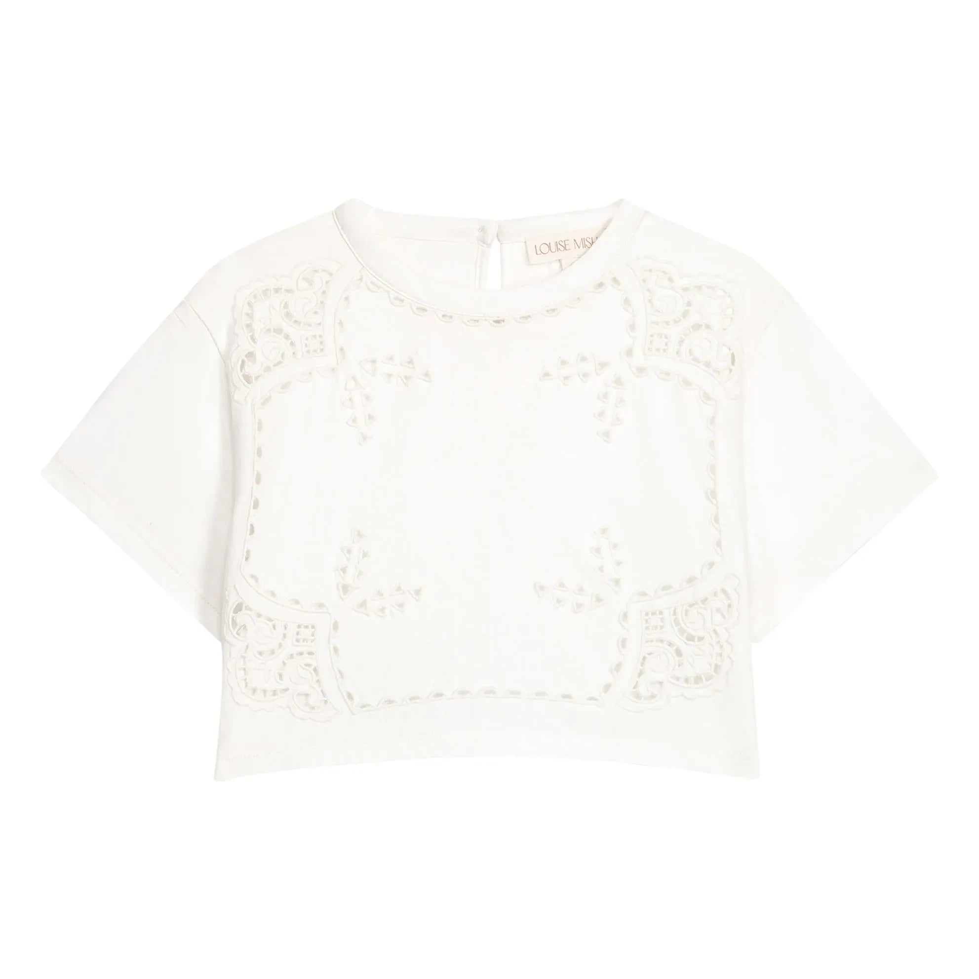 Louise Misha - Kalistee Ajour-T-Shirt aus Bio-Baumwolle | Weiß