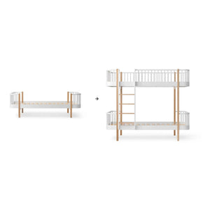Oliver Furniture - Ranza Dönüştürme Kiti Çocuk Yatağı/Genç Yatağı Orijinal Ahşap - Ranzaya Dönüştürme | Meşe
