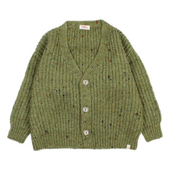 Búho - Verde | Cárdigan con botones de mélange
