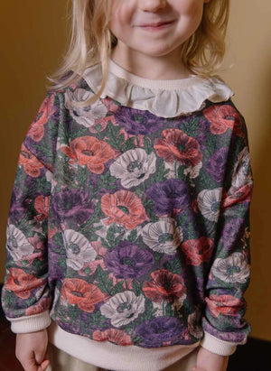 Studio Bohème - Juno Çiçek Desenli Organik Pamuklu Sweatshirt | Mor