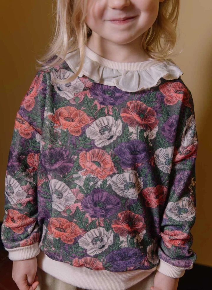 Studio Bohème - Juno Çiçek Desenli Organik Pamuklu Sweatshirt | Mor