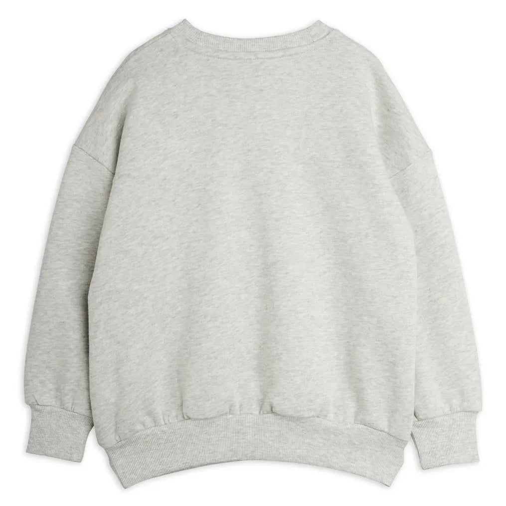 Mini Rodini - Organik pamuk çiçek sweatshirt | Gri melanj