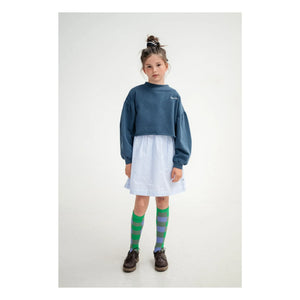 Repose AMS - Organik Pamuk Logolu Crop Sweatshirt | Koyu Mavi