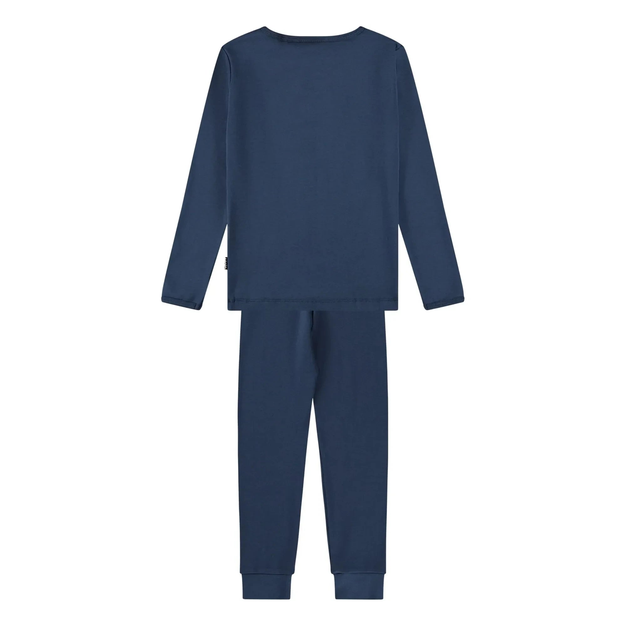 Molo - Lue Smiley Organic Cotton Pajamas | Navy Blue