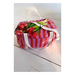 Rose in April - Raphaël Striped Baby Care Bag | Pink