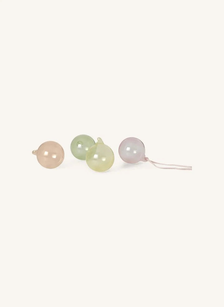 Ferm Living - Pastel Cam Yılbaşı Süsleri - 4'lü Set