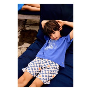 Arsène et Les Pipelettes - Siesta organik pamuklu T-shirt | Azure blue