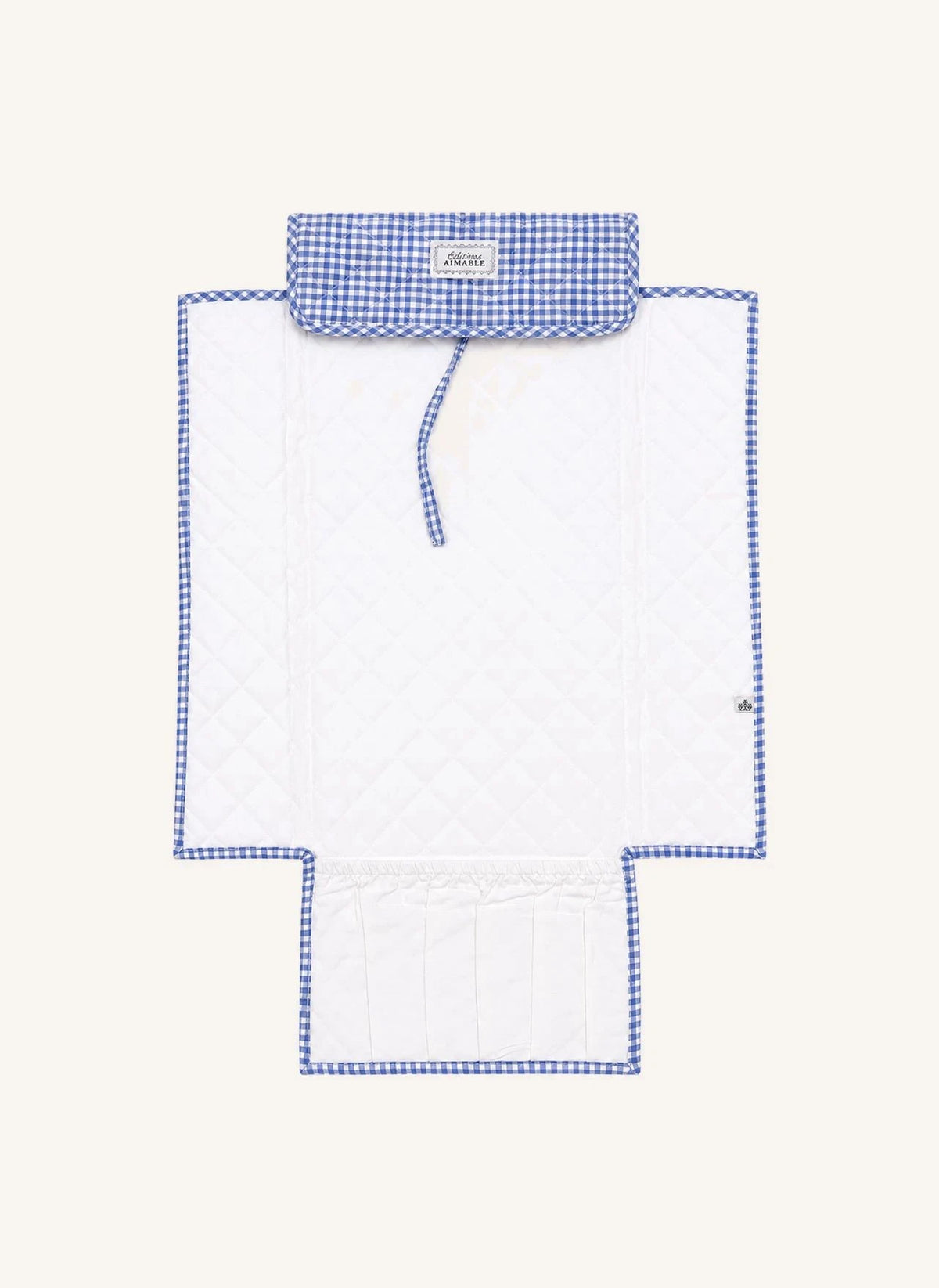 Editions Aimable - Marcel Nomad Bett | Blau Vichy Baumwolle