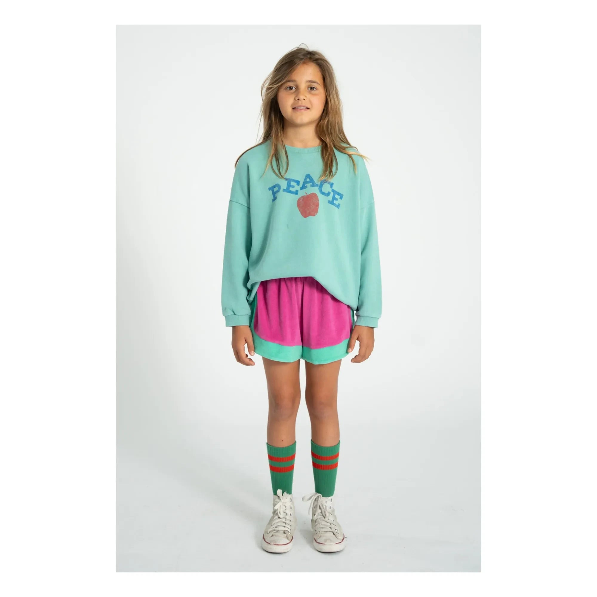 Piupiuchick - Peace Bio-Baumwoll-Sweatshirt | Türkis