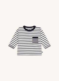 Petit Bateau - Organik pamuk | Beyaz Sailor's cep T-shirt