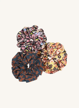 Tumble N'Dry - Set de 3 Scrunchies con Diseño de Flores | Azul