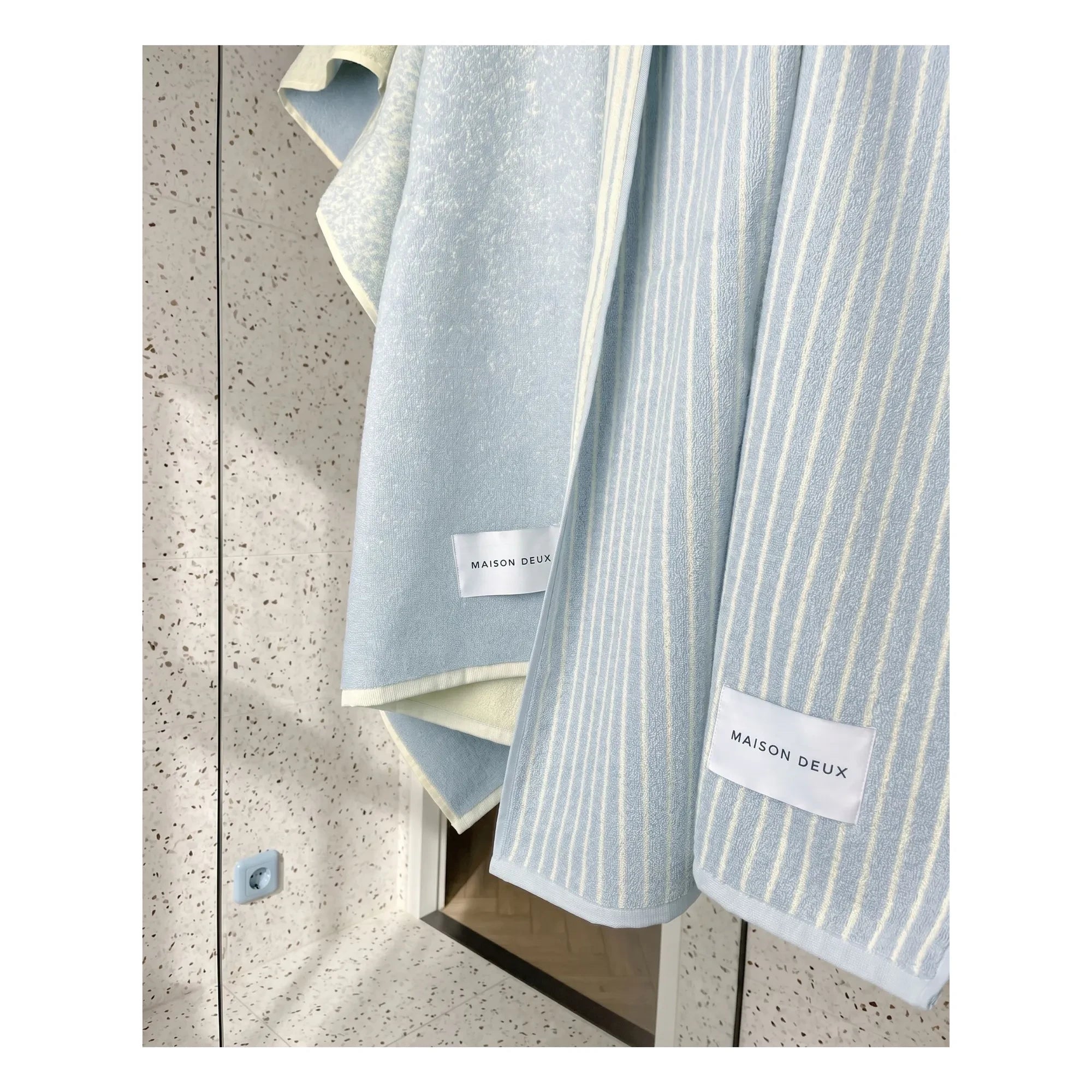 Maison Deux - Striped beach towel | Blue