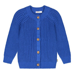 Yuki - Organik Pamuk Raglan Hırka | Elektrik mavisi