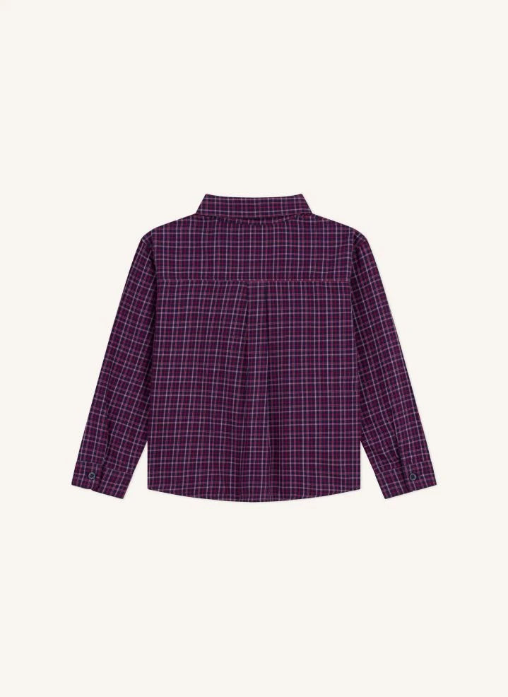 Petit Bateau - Organik Pamuklu Kareli Gömlek | Lacivert