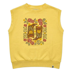 Hundred Pieces - Inaya Sudadera sin Mangas de Algodón Orgánico con Estampado Floral | Amarillo Pálido