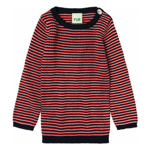 FUB - Pullover mit Knöpfen Feinstrick Merinowolle | Meliertes Beige