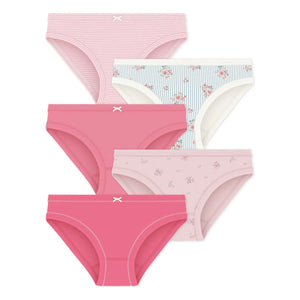 Petit Bateau - 5er-Pack Blumen-Slips | Rosa