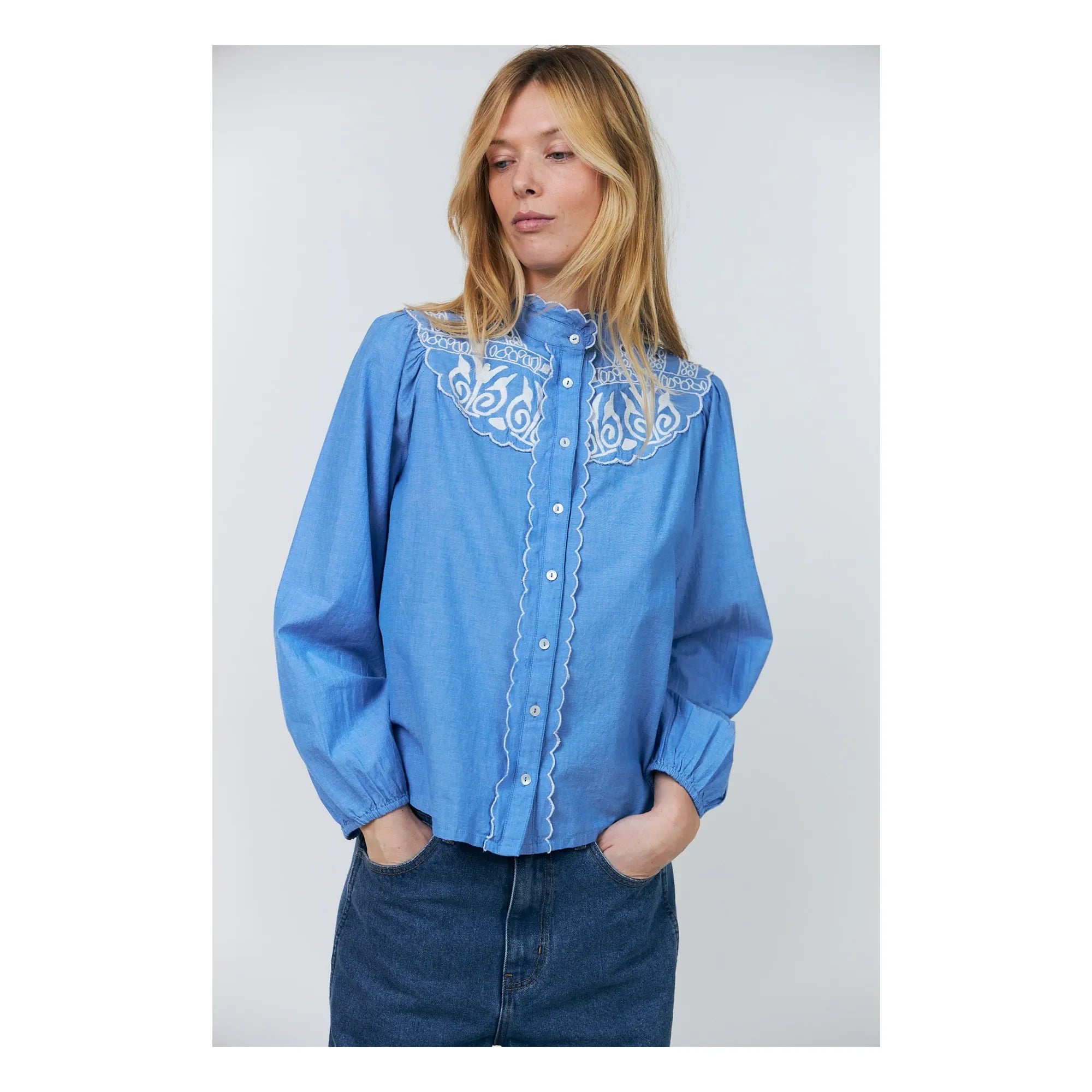 Lollys Laundry - Lia Pamuk Bluz | Mavi