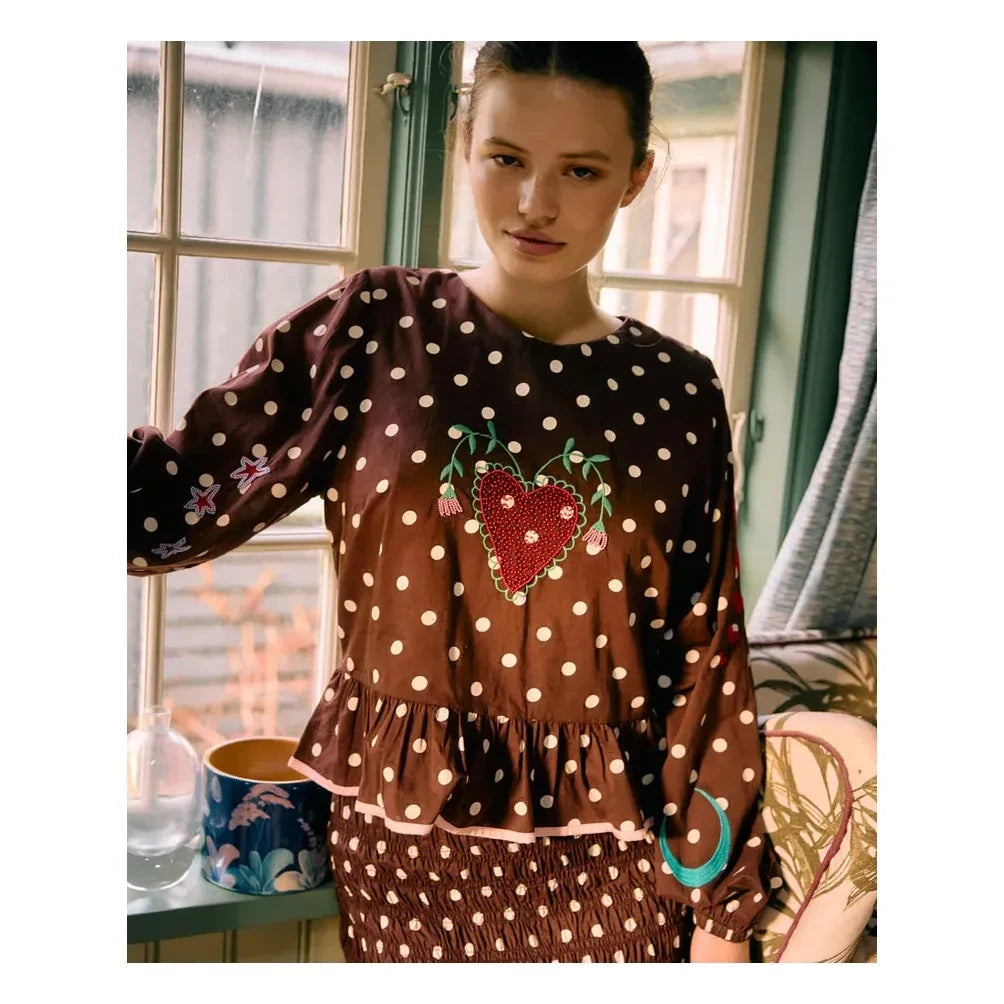 SISSEL EDELBO - Diana Bluse aus Bio-Baumwolle | Braun