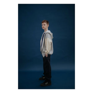 Repose AMS - Organic Cotton Tricolor Zip-up Sweatshirt | Gray