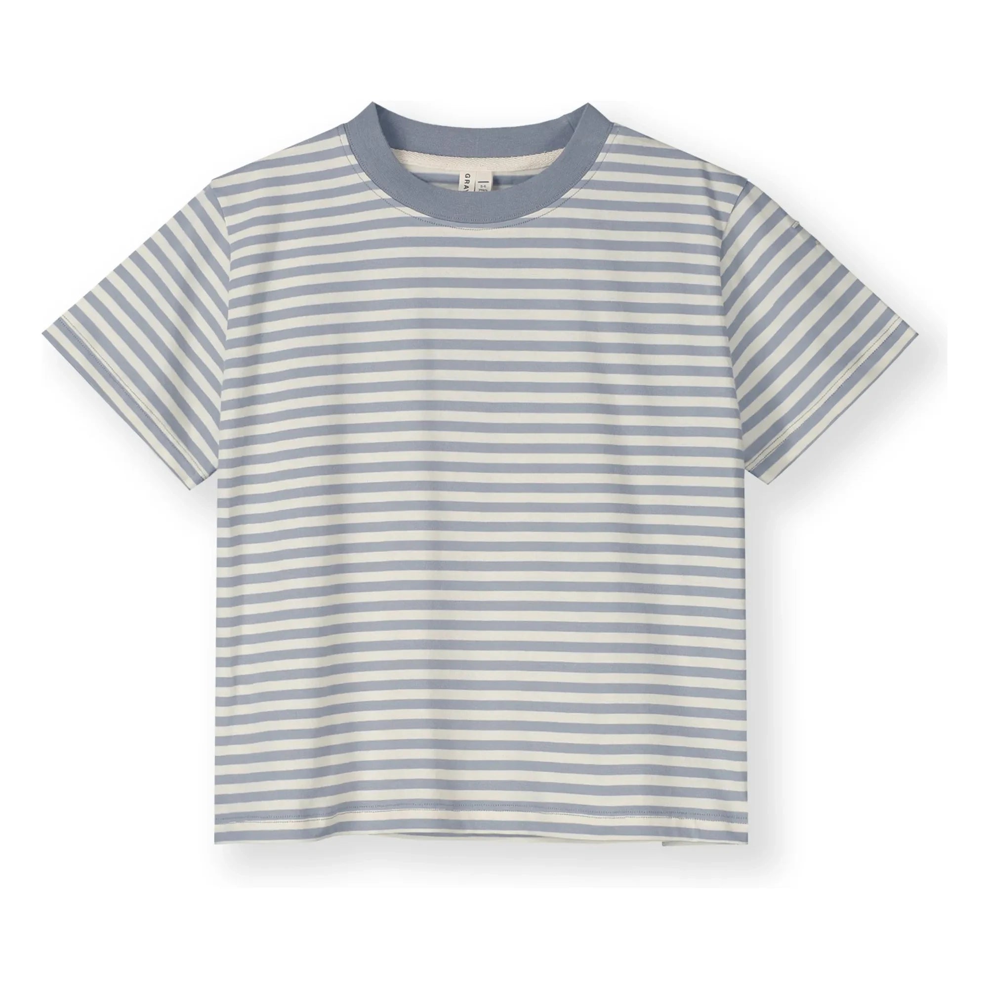Gray Label - Oversize Çizgili Organik Pamuk Tişört | Ice Blue