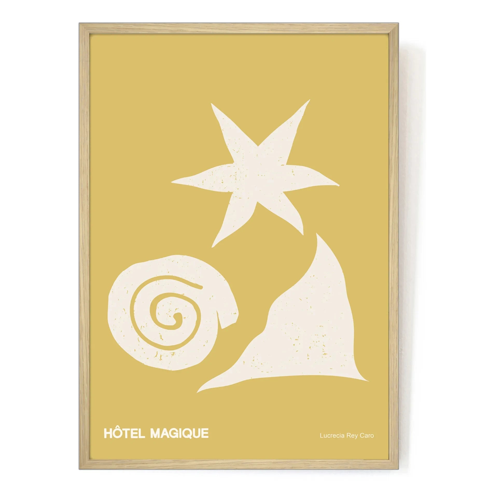 Hôtel Magique - Sea, Sun A3 Poster signed by Lucrecia Rey Caro | Yellow