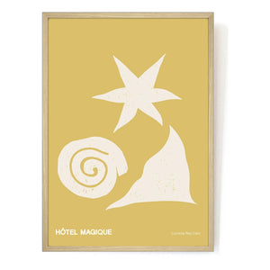 Hôtel Magique - Sea, Sun A3 Poster signed by Lucrecia Rey Caro | Yellow