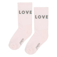 Jenest - Calcetines de Algodón Orgánico Fancy Love | Rosa Pálido