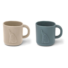 Liewood - Chaves Silicone Cups - Set of 2 | Dark sand/Whale blue