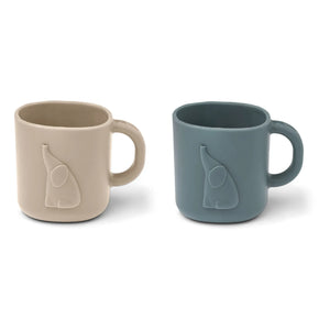 Liewood - Chaves Silicone Cups - Set of 2 | Dark sand/Whale blue