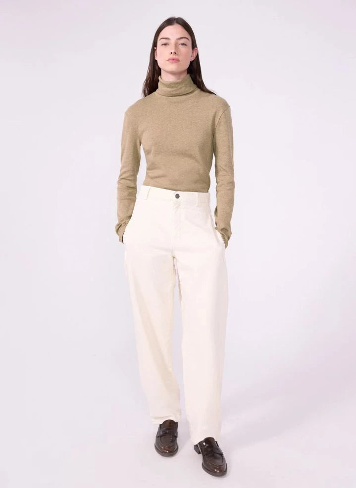 Petit Bateau - Düz balıkçı yaka | Heather beige
