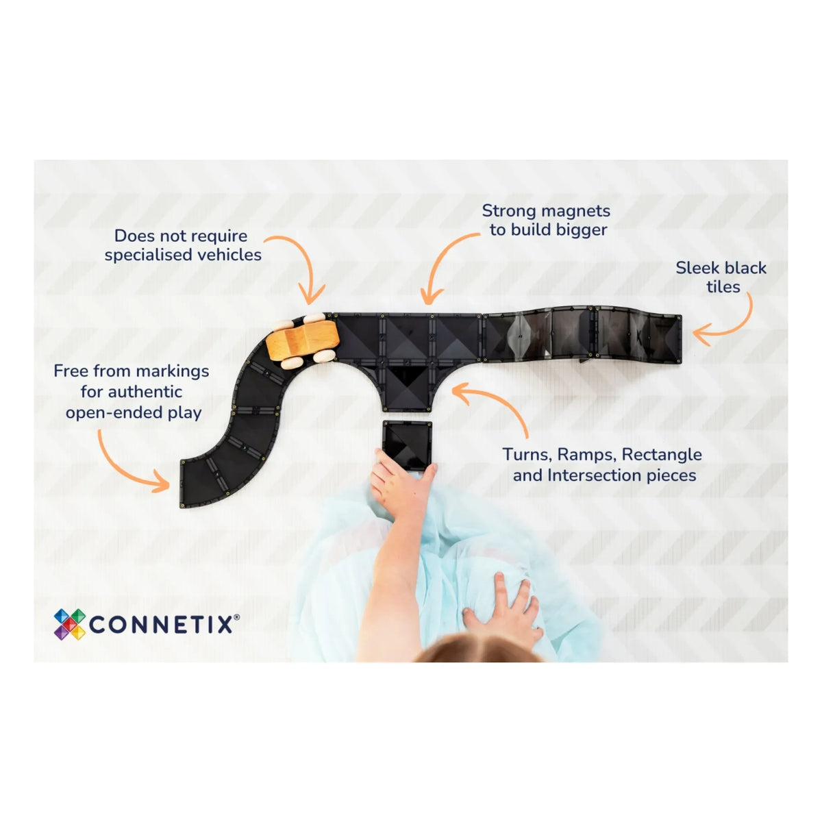 Connetix - Roads Creative pack - 48 Parça | Siyah