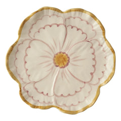 Arroz - Plato de cerámica con flores | Rosa