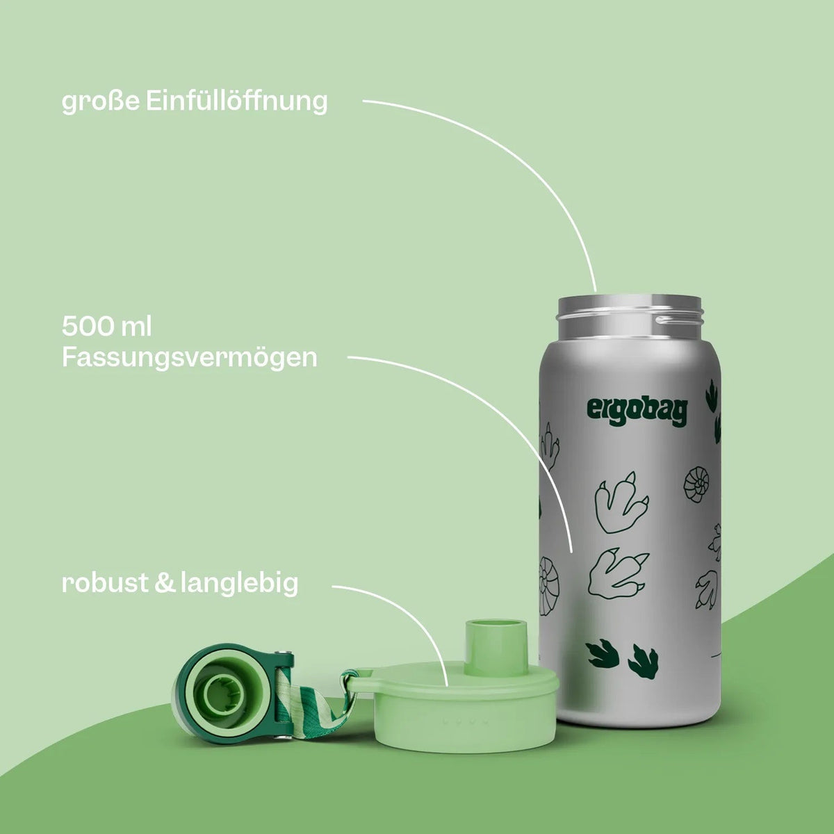 Ergobag - Botella de acero inoxidable Thunderstorm
