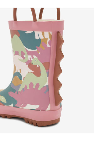 KidyLove - Dinosaur Patterned Children's Winter and Rain Boots with Handles - 25.5 