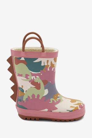 KidyLove - Winter- und Regenstiefel für Kinder mit Dinosauriermuster und Griffen - 30,5 