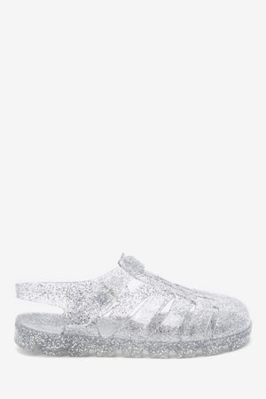 Weiter – Jelly Glitter Silver Sandalen für Kinder – 25,5 