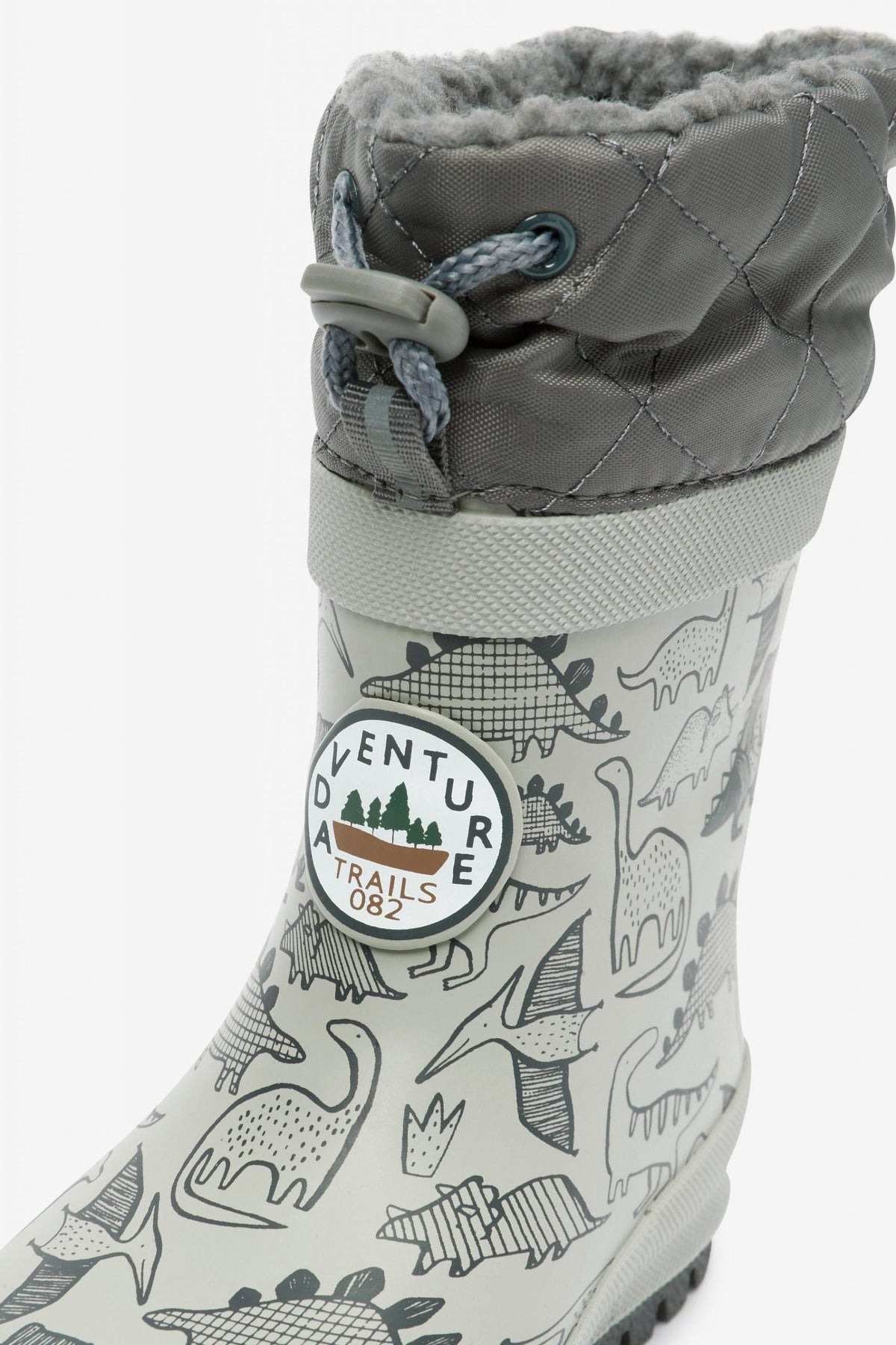 Weiter – Graue Pelz-Dinosaurier-Winterstiefel für Jungen – 29 
