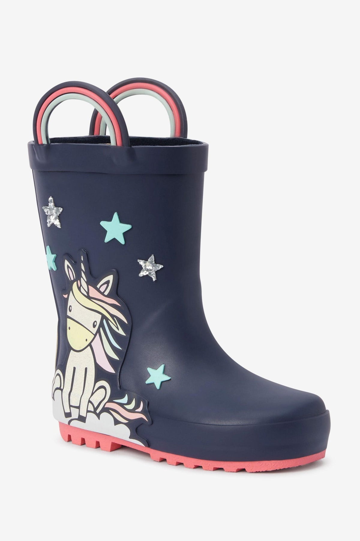 Next - Navy Blue Unicorn Girl Winter and Rain Boots - 29 