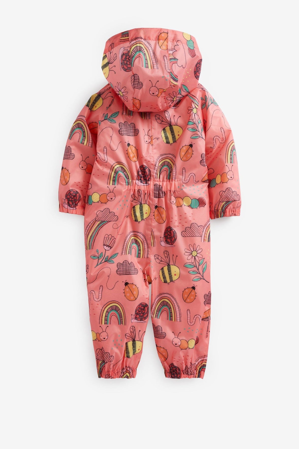 Next - Coral Pink Character Printed Child Raincoat - 5-6 Years 