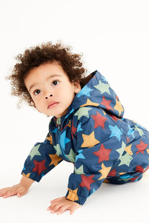 Next - Polar Lined Star Patterned Children's Raincoat - 4-5 Years 