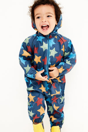 Next - Polar Lined Star Patterned Children's Raincoat - 4-5 Years 