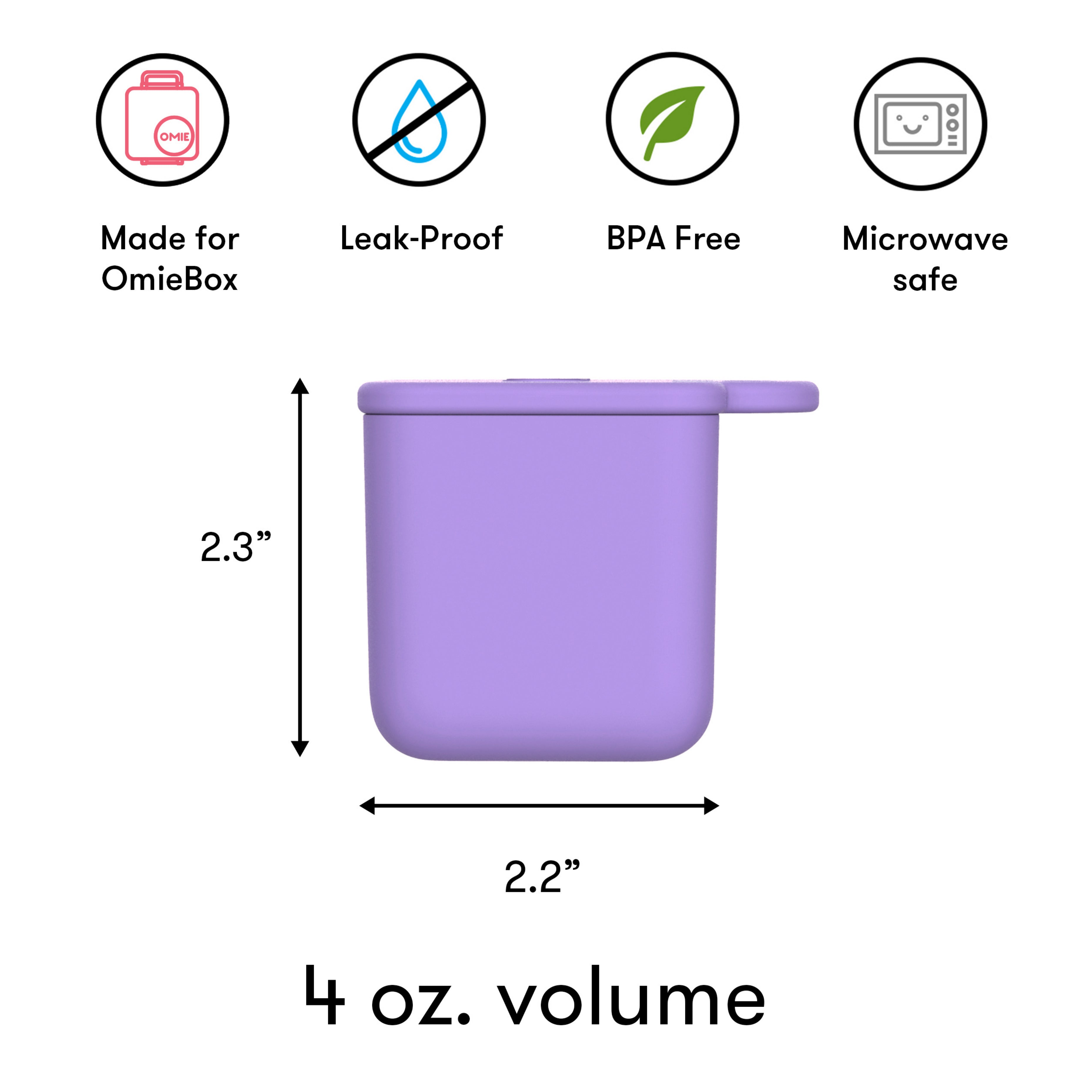 Omiebox - Bento Box Inner Compartment Containers 2-Pack Purple/Orange